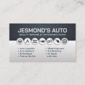 整備士自動修復シンプルグレースケール 名刺 (正面)