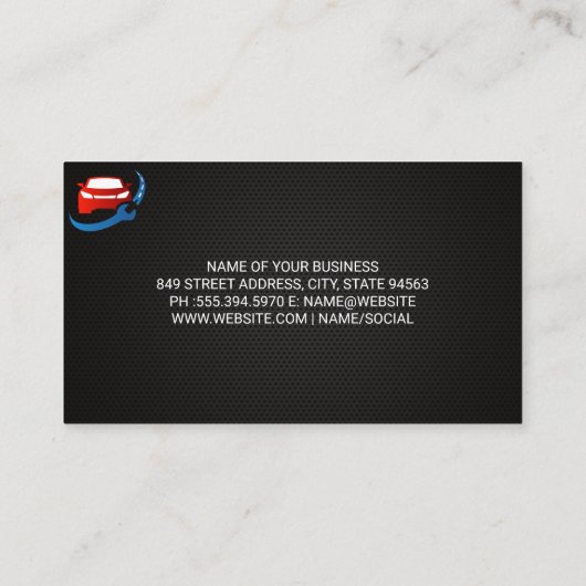 整備士自動修復修正アイコン 名刺 (裏面)