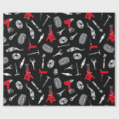 整備士自動修理車庫の作業者 ラッピングペーパー (フラット)