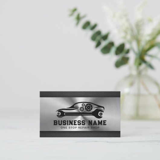 整備士自動修理車&レンチメタル車の 名刺 (スタンド正面)