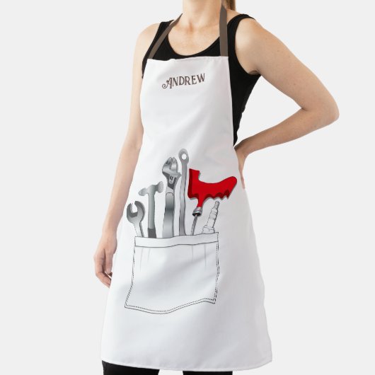整備士自動技術車修理おもしろい エプロン (インサイチュ)