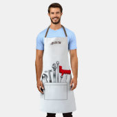 整備士自動技術車修理おもしろい エプロン (着用した状態)