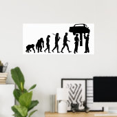 整備士自動車修理ワークショップスタッフの作業 ポスター (ホームオフィス)