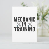 整備士自動車修理業者のギフトのトレーニング サンキューカード (スタンド正面)