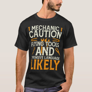整備士警告メッセージおもしろい自動 Tシャツ