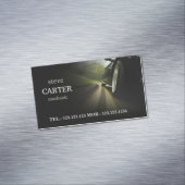 整備士車のな車の黒の車輪カード マグネット名刺 (インサイチュ)