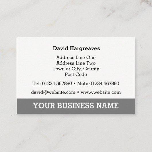 整備士車のサービスと修理の通話カード。 名刺 (裏面)