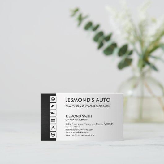 整備士車の修理アイコン 名刺 (スタンド正面)