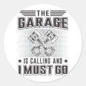 整備士車の整備士ガレージ修理ギフトおもしろい ラウンドシール (正面)