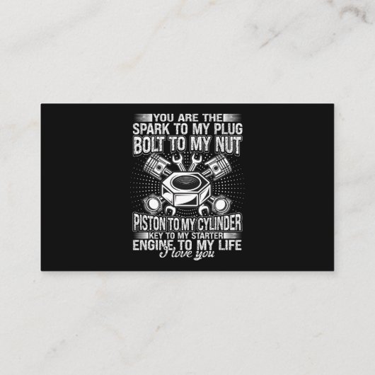 整備士車の男のボルト私のナットピストンに私のサイリン 名刺 (裏面)