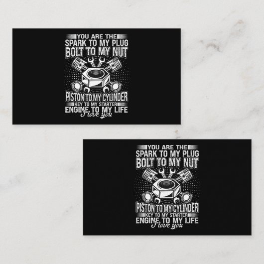 整備士車の男のボルト私のナットピストンに私のサイリン 名刺 (正面/裏面)
