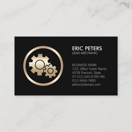 整備士車の自動修復レンチアイコン名刺 名刺 (正面)