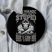 整備士車ガイ整備士私は愚かな修正できない 缶バッジ (インサイチュ)