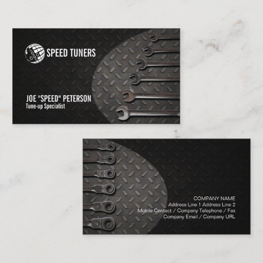 整備士車修理自動車車庫の名刺 名刺 (正面/裏面)