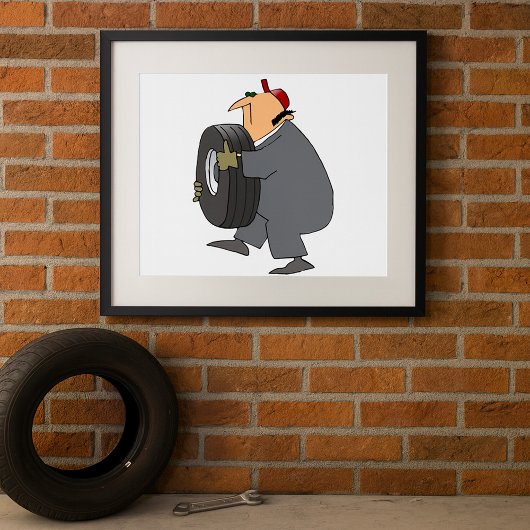 整備士運のタイヤのポスター ポスター