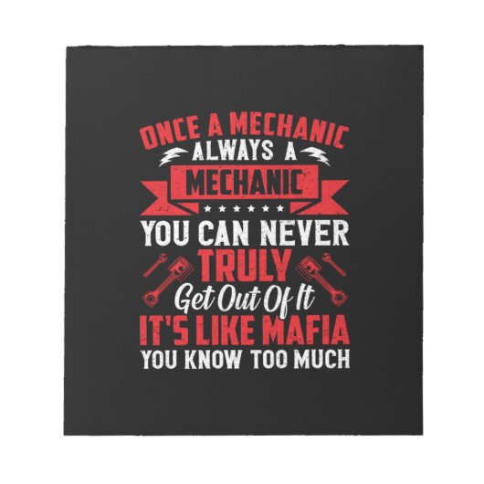 整備士1回整備士常に整備士 ノートパッド (正面)