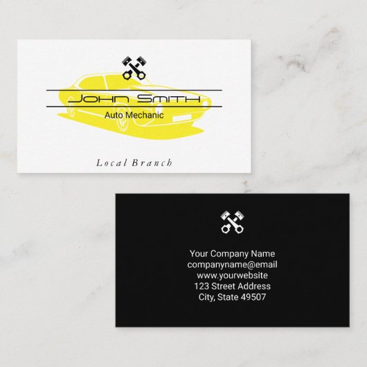 整備士 |エンジニア |ピストン 名刺 (正面/裏面)