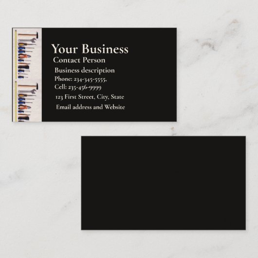 整備士、エンジニア、Fix-it Handyman Locksmith Busi 名刺 (正面/裏面)