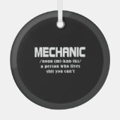 整備士 ガラスオーナメント (正面)