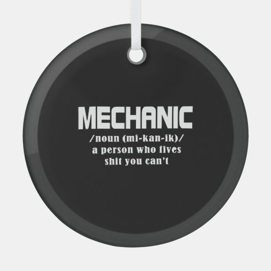 整備士 ガラスオーナメント (正面)