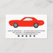 整備士 クラシックカー 自動車 修理 カスタム 名刺 (裏面)