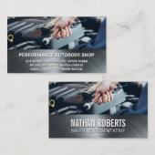 整備士(レンチ付) |メタリック 名刺 (正面/裏面)