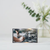 整備士（レンチ付） |メタル縁ど 名刺 (スタンド正面)