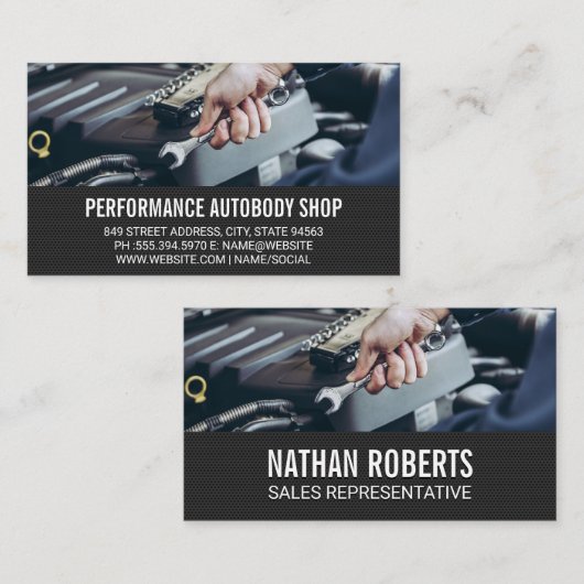 整備士（レンチ付） 名刺 (正面/裏面)