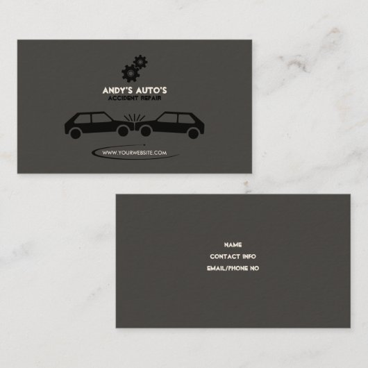 整備士/事故回復（グレーBG） 名刺 (正面/裏面)