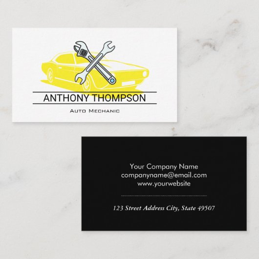 整備士 | 技術者 | レンチ 名刺 (正面/裏面)