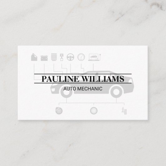 整備士 | 技術者 | 自動図表 名刺 (正面)