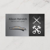 整備士 | 自動ショップ | ピストンスレンチ 名刺 (正面)