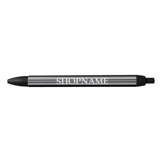 整備士/自動車ショップとレースストライプ店 黒ボールペン (正面)