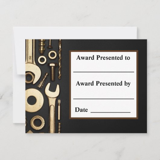 整備士。表彰証明書 案内状 (正面)