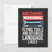 整備士- 警告s ポストカード (正面/裏面)