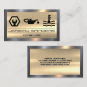 整備士 |金ゴールドメタル縁ど |ツールサービス 名刺 (正面/裏面)