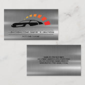 整備士 |金属 |自動サービスロゴ 名刺 (正面/裏面)