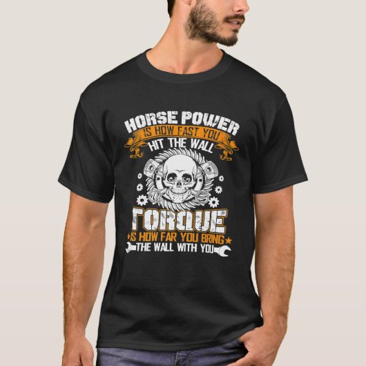 整備士 馬力 トルク メンズ Tシャツ (正面)