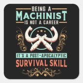整備士CNC機械機械機械ギフトアイディア スクエアシール (正面)