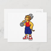 整備道具を持ったメカニックのライオン ポストカード (正面/裏面)