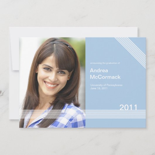 整列した1枚の写真を使った卒業おめでとうのご案内 招待状 (正面)