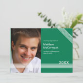 整列した1枚の写真を使った卒業発表 招待状 (スタンド正面)