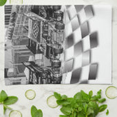 整列によってスプリント飛ぶ車の開始 キッチンタオル (折り畳み)