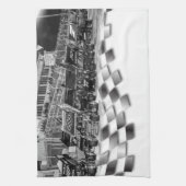 整列によってスプリント飛ぶ車の開始 キッチンタオル (縦)