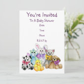 整列のベビーシャワーの招待状 招待状 (スタンド正面)