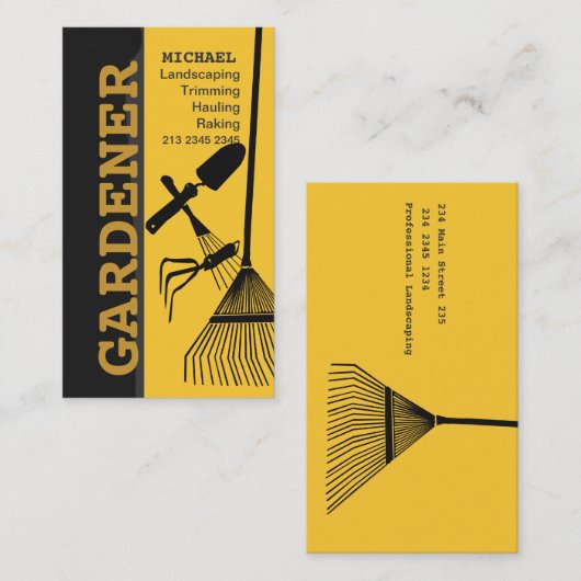 整列の造園の芝生の園芸芝生の心配 名刺 (正面/裏面)