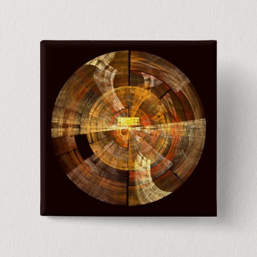 整合性抽象芸術アートボタン(四角) 缶バッジ (正面)