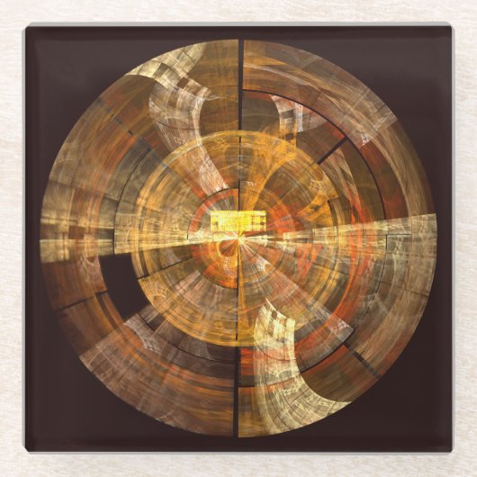 整合性抽象芸術アート ガラスコースター (正面)