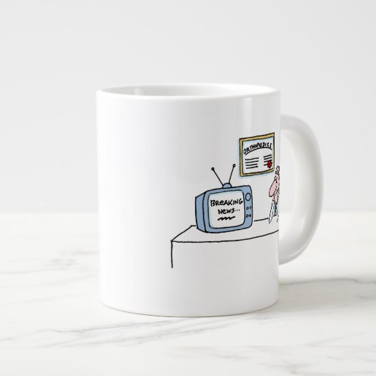 整形外おもしろい術者の漫画テレビ速報 ジャンボコーヒーマグカップ (正面右)