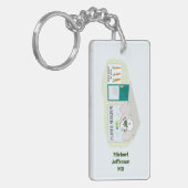 整形外科おもしろい医霜の降りた漫画の先生 キーホルダー (正面左)